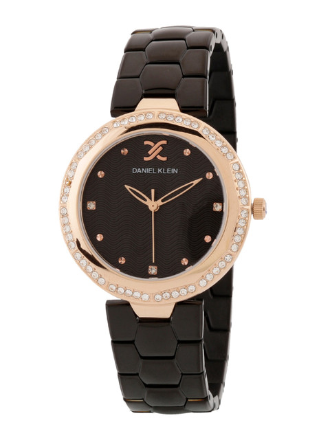 

Daniel Klein Women Black Embellished Dial Stainless Steel Analogue Watch DK.1.12551-4