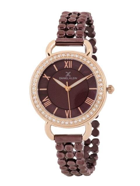 

Daniel Klein Women Brown Embellished Dial Stainless Steel Analogue Watch DK.1.12564-6