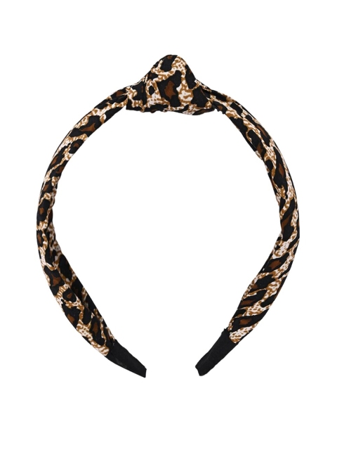 

Marc Louis Women Black & Brown Animal Printed Knotted Hairband