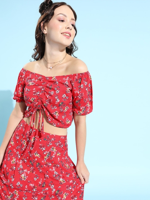 

Berrylush Women Gorgeous Red Floral Dress