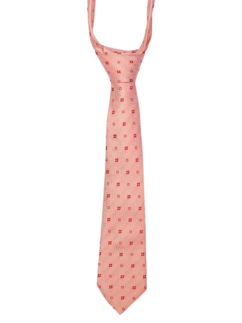 

LOUIS STITCH Men Peach & Red Woven Design Broad Tie