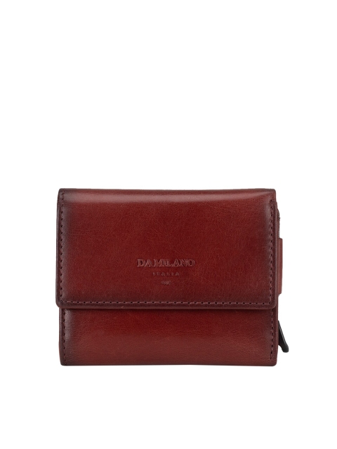

Da Milano Unisex Burgundy Leather Card Holder