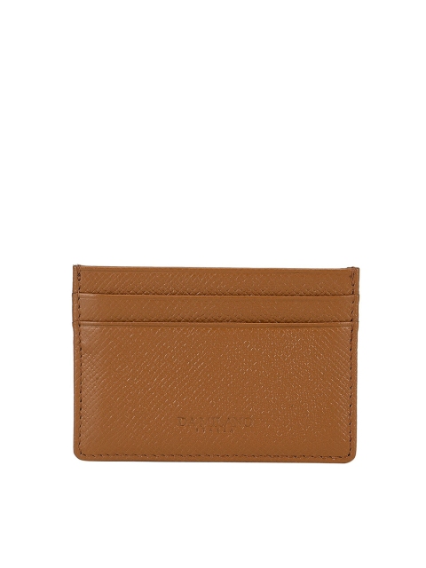 

Da Milano Unisex Brown Textured Leather Card Holder