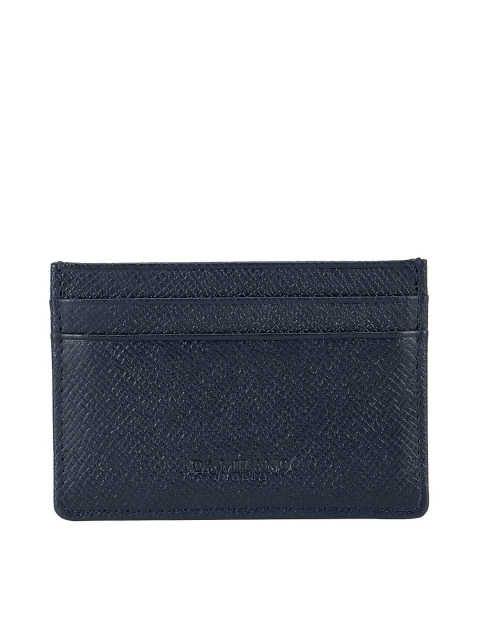 

Da Milano Unisex Navy Blue Textured Leather Card Holder