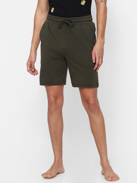 

Ajile by Pantaloons Men Olive Green Cotton Lounge Shorts