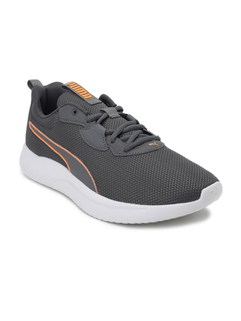 

Puma Men Grey & Orange Glow Mesh Running Shoes