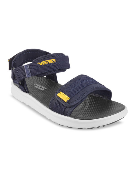 

Vento Unisex Navy Blue & Yellow Solid Sports Sandal