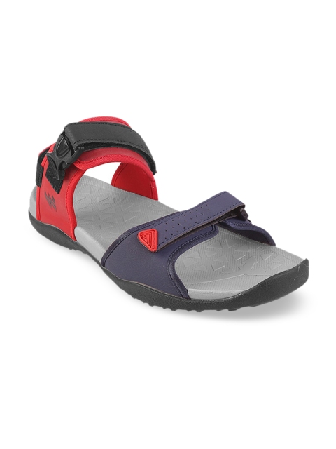 

Vento Unisex Navy Blue & Red Colourblocked Sports Sandals