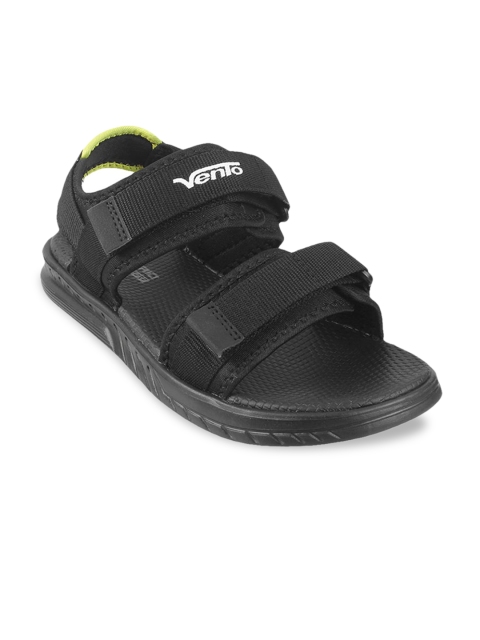 

Vento Unisex Black & Green Solid Sports Sandals