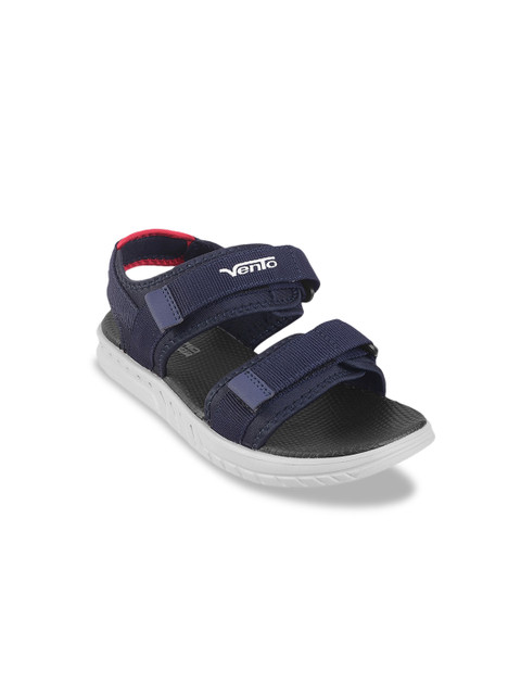 

Vento Unisex Navy Blue & Red Solid Sports Sandals