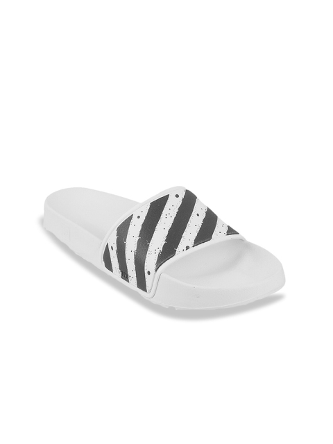 

Vento Men Black & White Striped Sliders