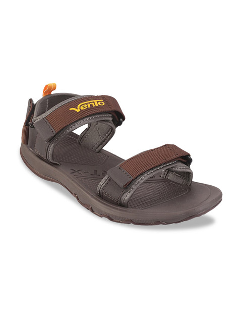 

Vento Brown & Yellow Solid Sports Sandals