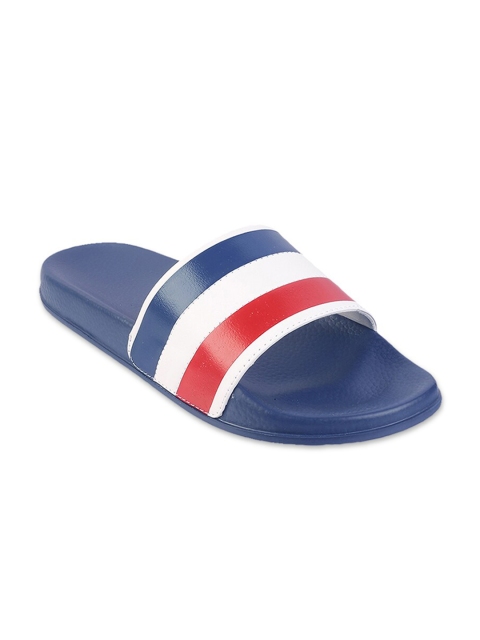 

Vento Men Navy & White Red Striped Sliders, Navy blue