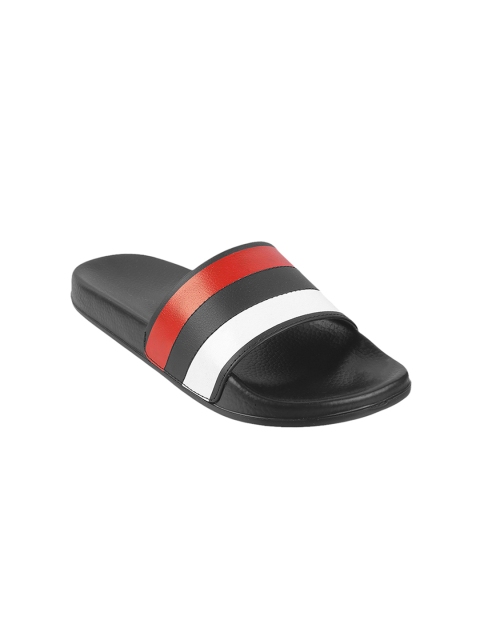 

Vento Men Red, Black & White Striped Sliders