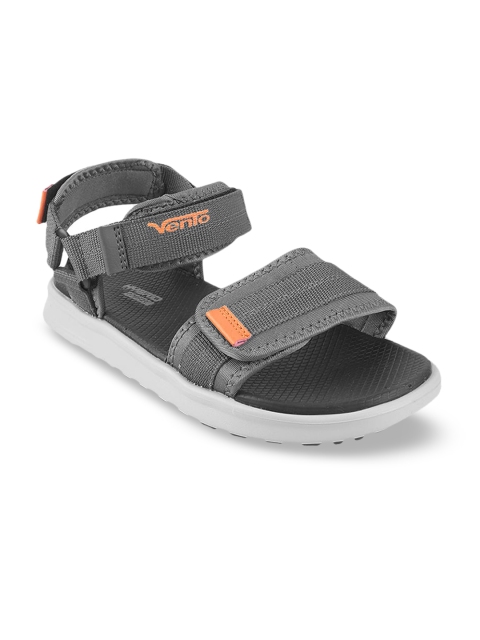 

Vento Grey & Orange Solid Sports Sandals