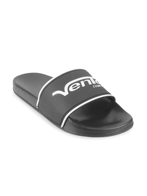 

Vento Men Black & White Printed Sliders