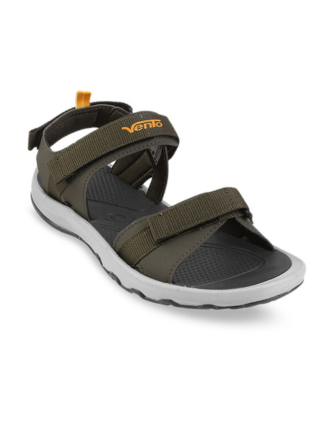 

Vento Unisex Khaki & Yellow Solid Sports Sandals