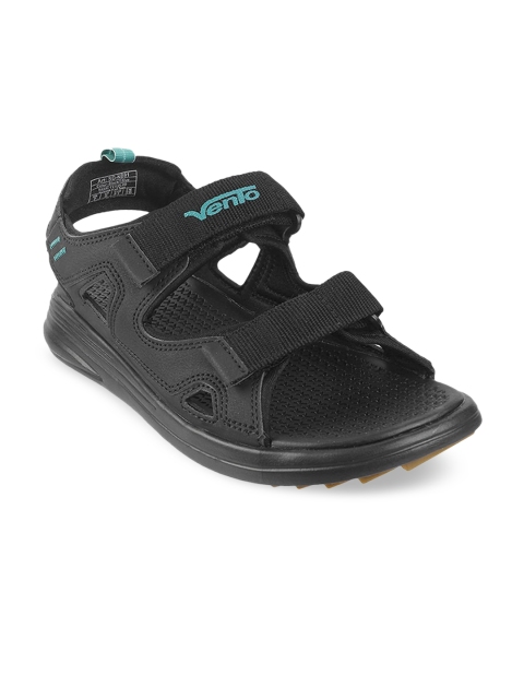 

Vento Unisex Black & Blue Solid Sports Sandals
