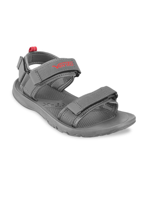 

Vento Unisex Grey & Red Solid Sports Sandals