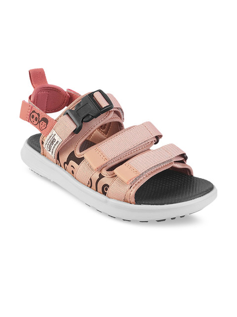 

Vento Unisex Beige & Black Printed Sports Sandals