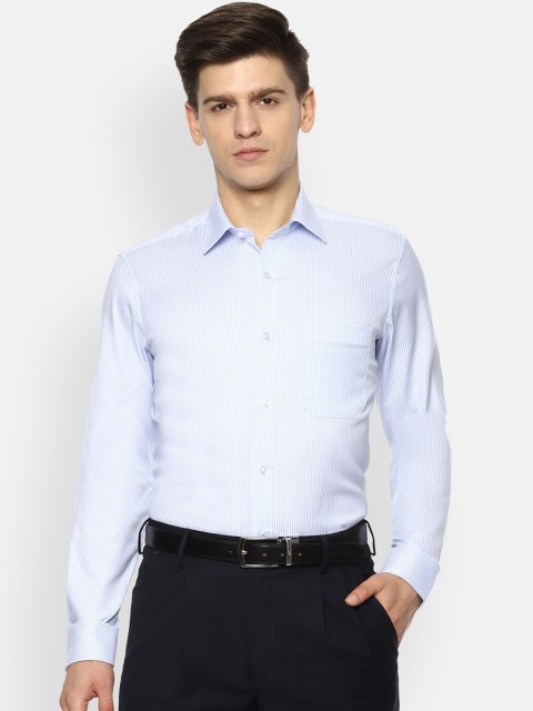 

Louis Philippe Men Blue & White Slim Fit Striped Cotton Formal Shirt
