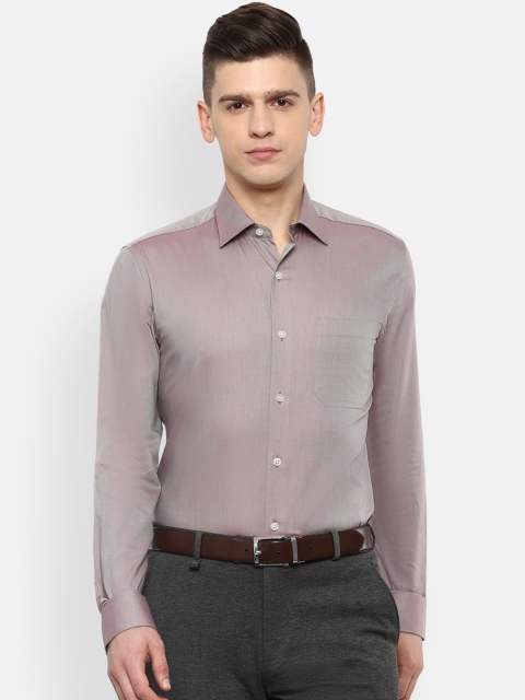 

Louis Philippe Men Beige Slim Fit Solid Cotton Formal Shirt