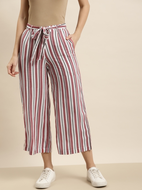 

Juniper Women Pink & White Striped Liva Cropped Palazzos