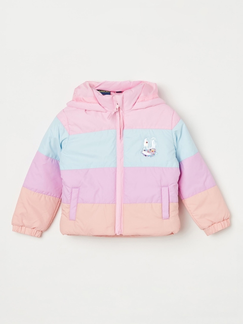 

Juniors by Lifestyle Girls Multicoloured Colourblocked Puffer Jacket, Multi