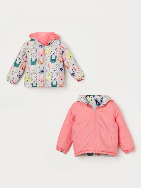 

Juniors by Lifestyle Girls Multicoloured Quirky Reversible Padded Jacket, Multi