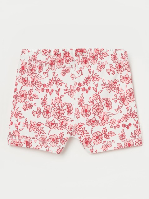 

Juniors by Lifestyle Girls White and Red Floral Printed Regular Shorts