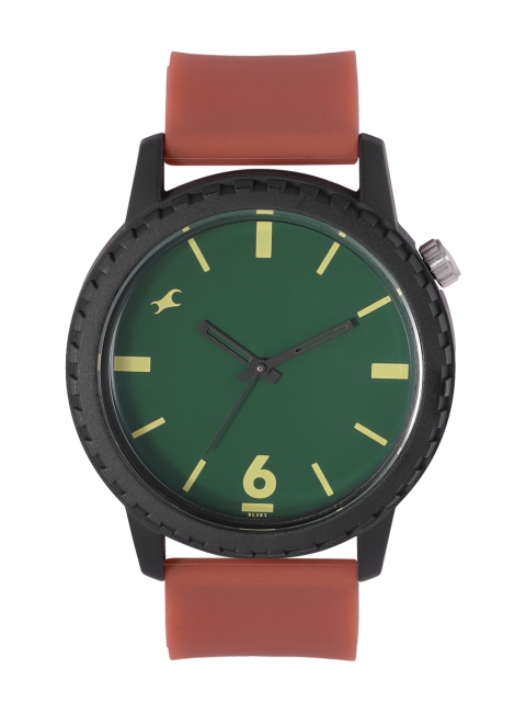 

Fastrack Unisex Green Dial & Red Straps Solids & Stripes Analogue Watch 38039PP13W, Olive