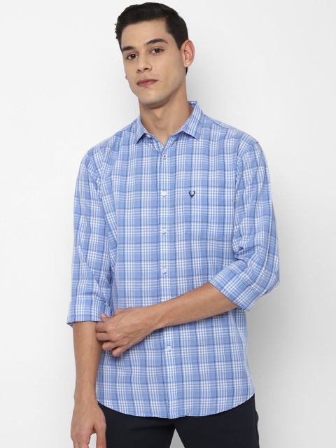 

Allen Solly Men Blue Slim Fit Tartan Checks Opaque Casual Shirt
