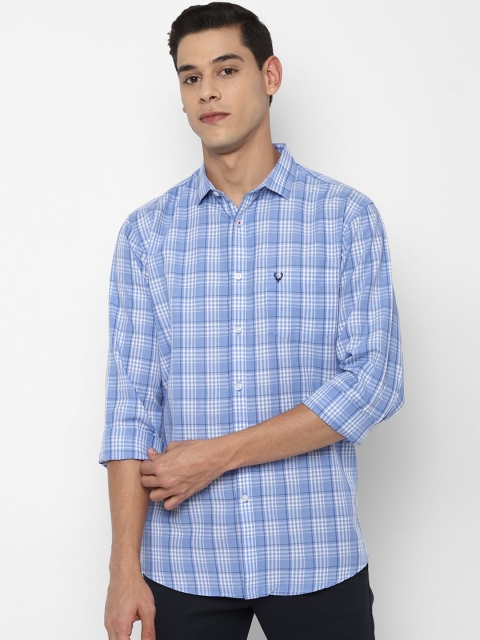 

Allen Solly Men Blue Slim Fit Tartan Checks Opaque Casual Shirt