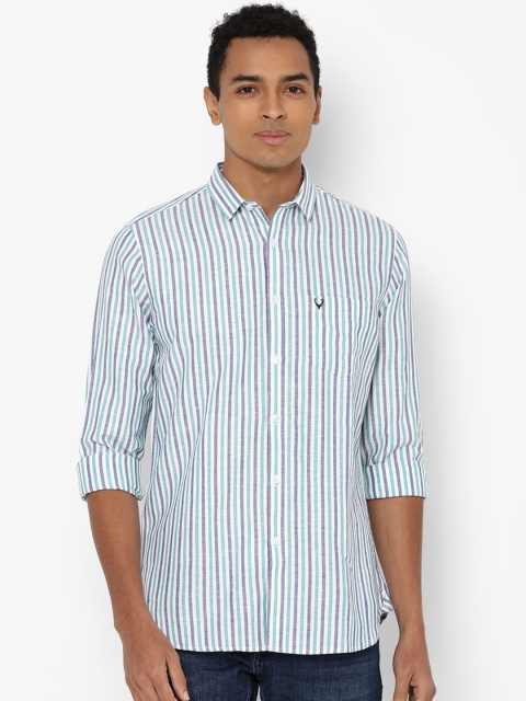 

Allen Solly Men Blue Slim Fit Opaque Striped Casual Shirt