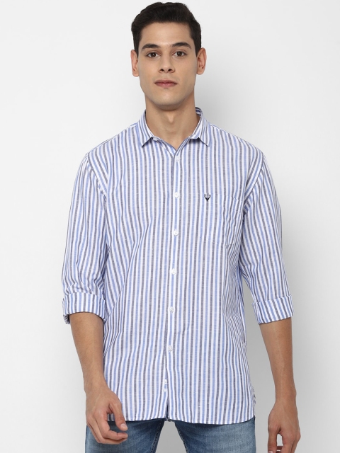 

Allen Solly Men Blue Slim Fit Opaque Striped Casual Shirt