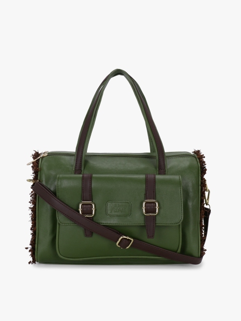 

Vdesi Green PU Structured Handheld Bag with Tasselled