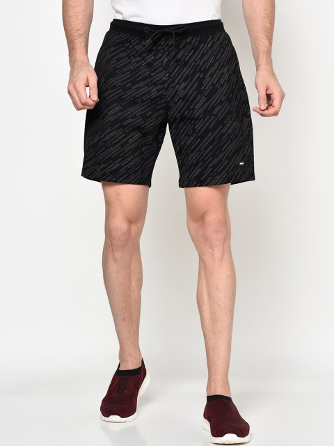

Octave Men Black Typography Printed Cotton Regular Shorts