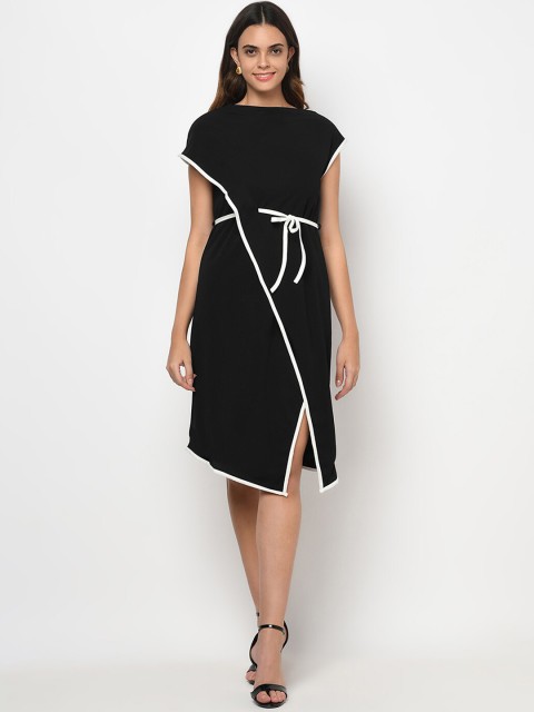 

iki chic Black Georgette T-shirt Dress