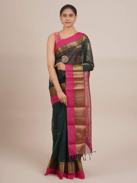 

Pothys Green & Pink Ethnic Motifs Silk Cotton Saree