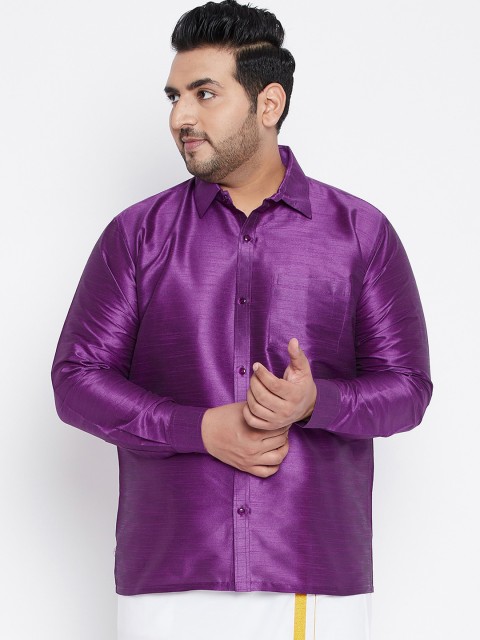 

VASTRAMAY PLUS Men Purple Opaque Casual Shirt