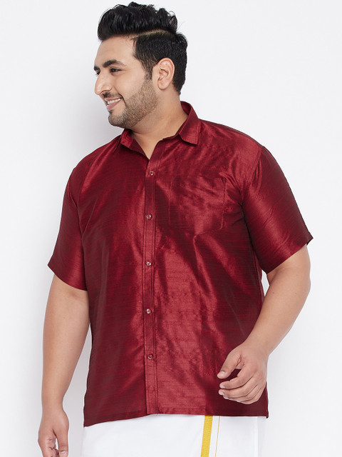 

VASTRAMAY PLUS Men Maroon Opaque Casual Shirt