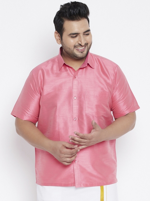 

VASTRAMAY PLUS Men Pink Opaque Casual Shirt