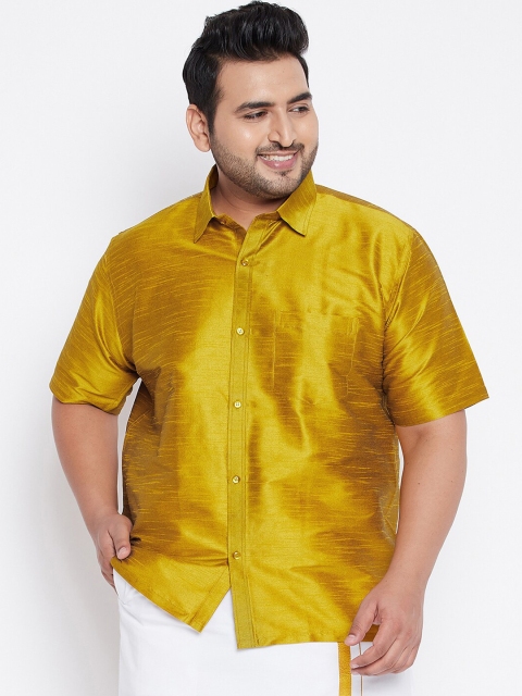 

VASTRAMAY PLUS Men Mustard Opaque Casual Shirt