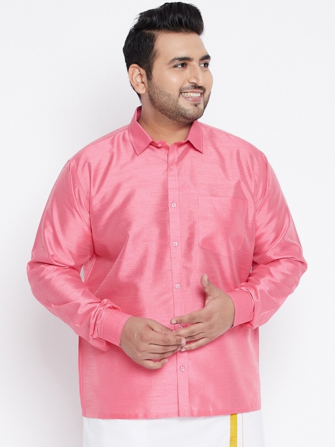 

VASTRAMAY PLUS Men Pink Opaque Casual Shirt