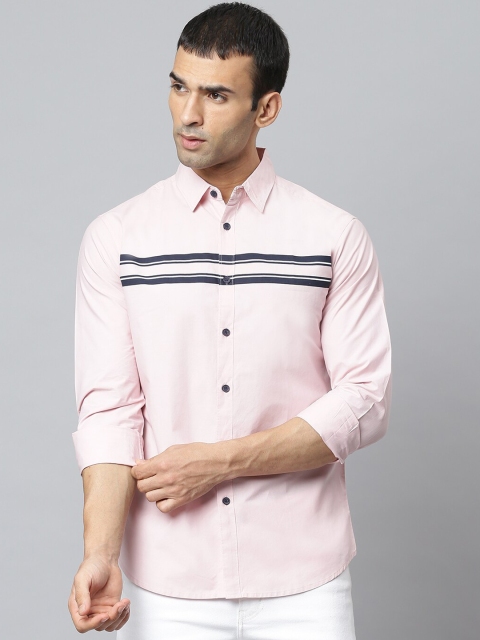 

Dennis Lingo Men Pink Slim Fit Opaque Cotton Casual Shirt