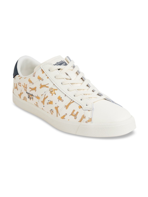 

Onitsuka Tiger Unisex White Printed Leather Sneakers Lawnship 3