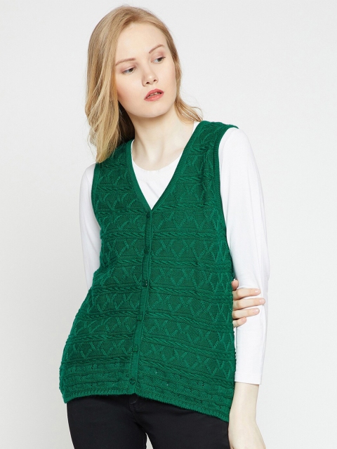 

Madame Women Green Sweater Vest