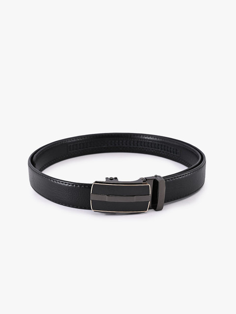 

BuckleUp Men Black Synthetic Leather Formal Belt