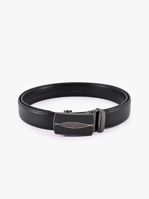 

BuckleUp Men Black Synthetic Leather Formal Belt