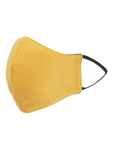 

THREAD MUSTER Women Yellow Solid 3 Ply Reusable Cloth Mask